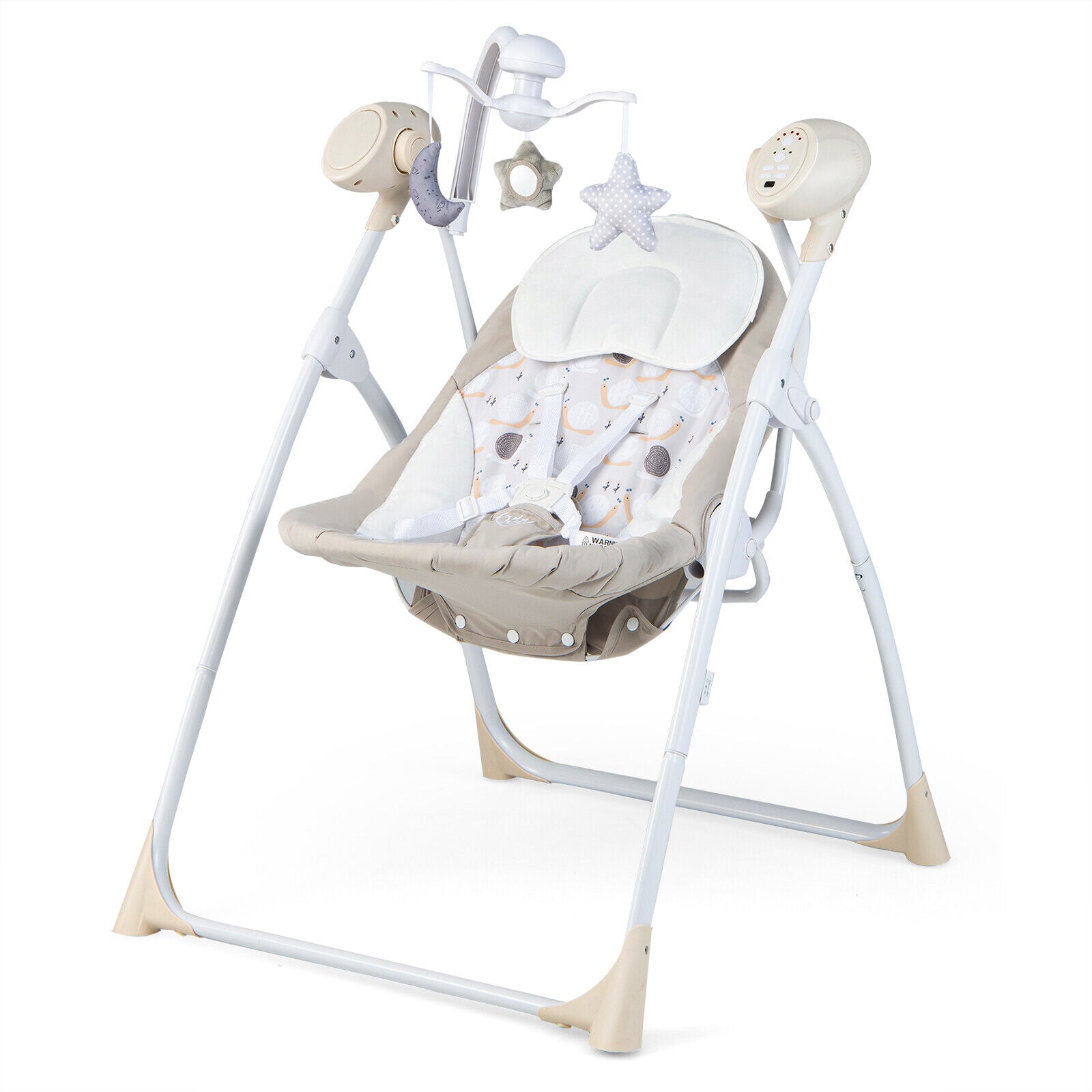 Electric Foldable Baby Rocking Chair with Adjustable Backrest