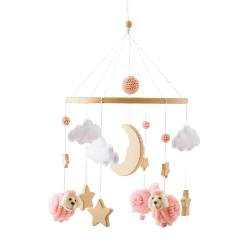 Wooden Baby Rattle Crib Mobile Holder for Newborns