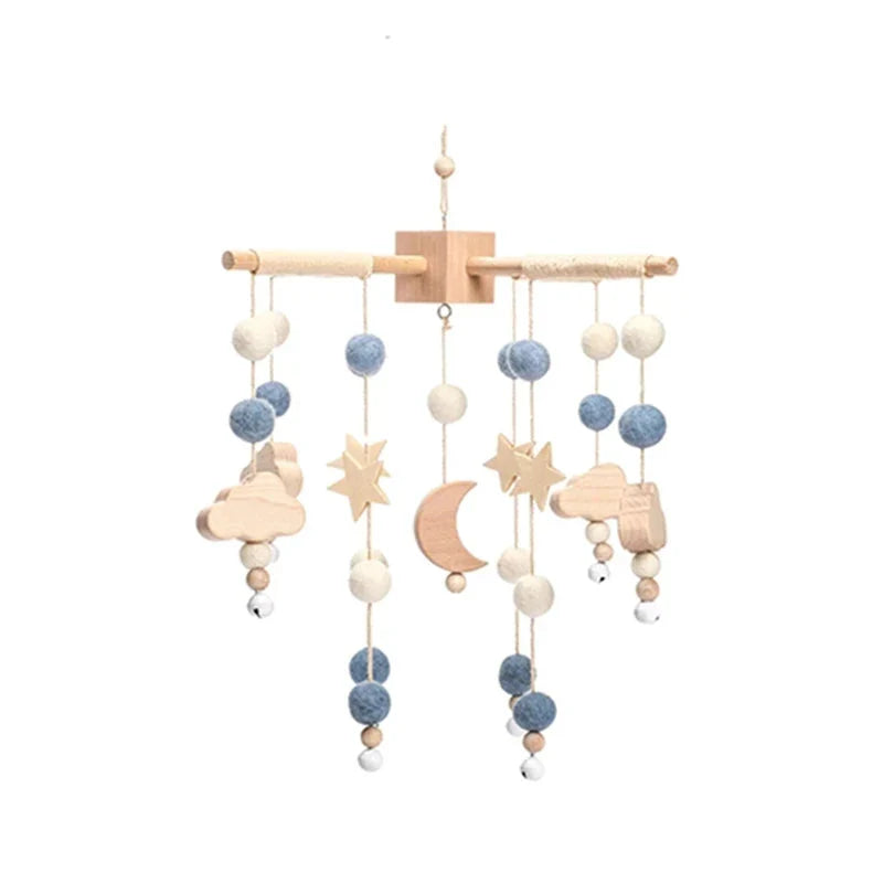 Wooden Baby Rattle Crib Mobile Holder for Newborns