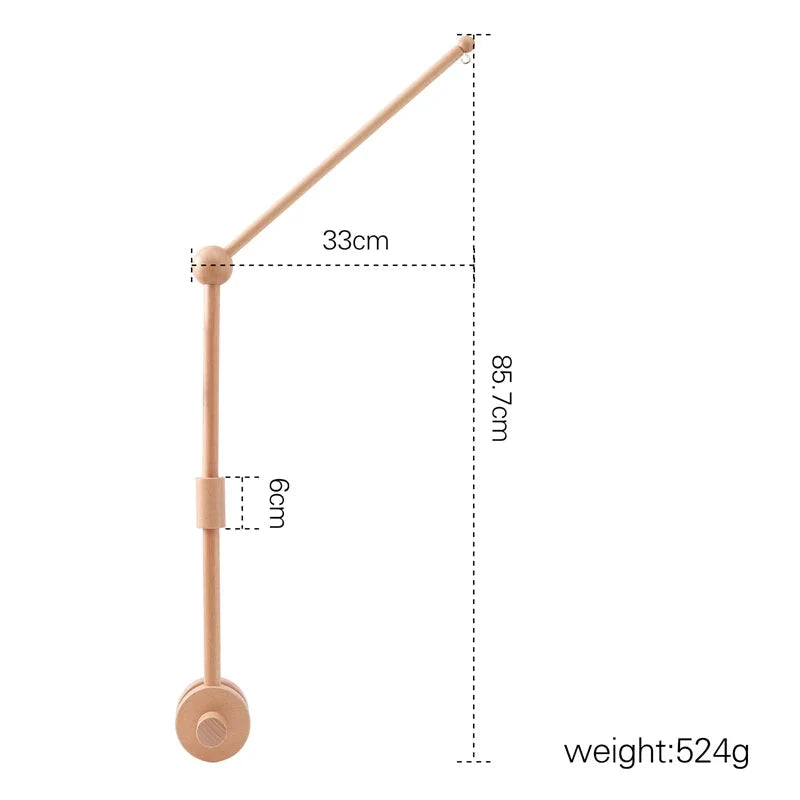Wooden Baby Rattle Crib Mobile Holder for Newborns
