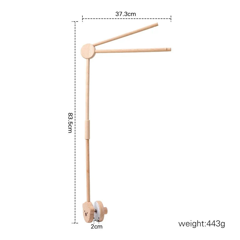 Wooden Baby Rattle Crib Mobile Holder for Newborns
