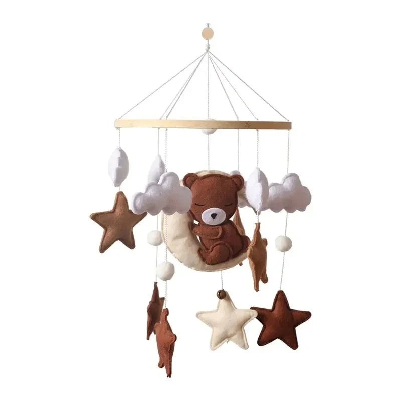 Wooden Baby Rattle Crib Mobile Holder for Newborns