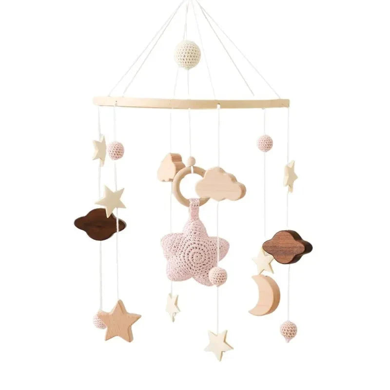 Wooden Baby Rattle Crib Mobile Holder for Newborns
