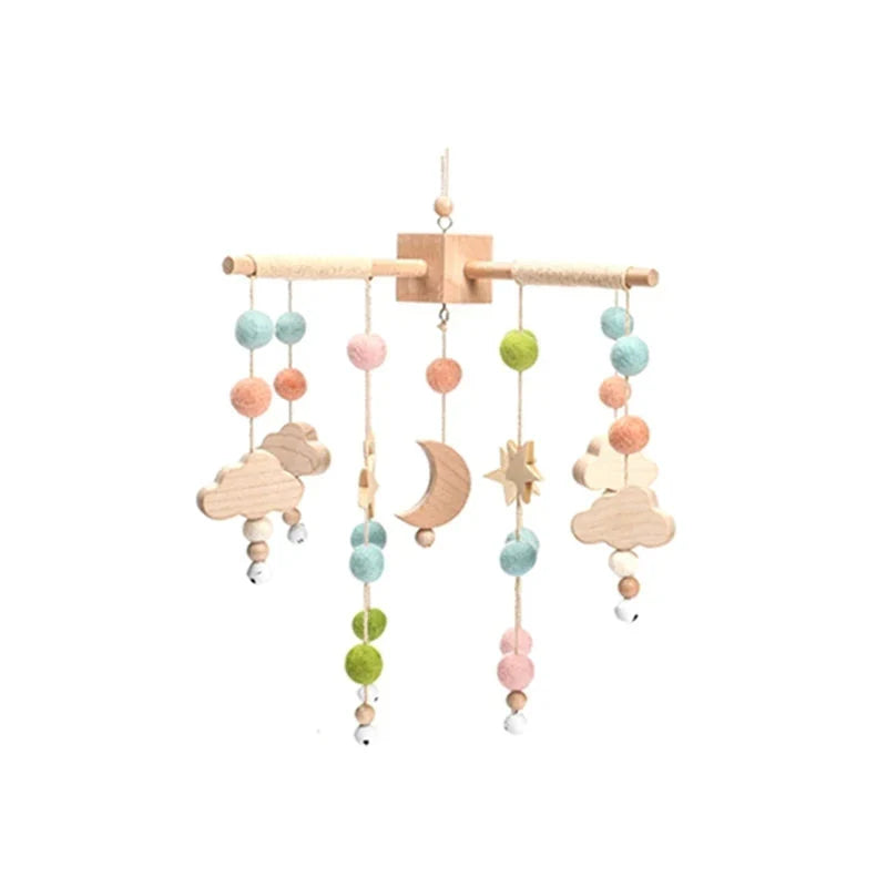 Wooden Baby Rattle Crib Mobile Holder for Newborns