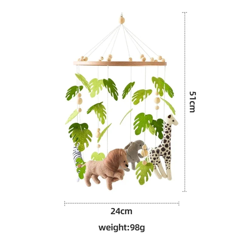 Wooden Baby Rattle Crib Mobile Holder for Newborns