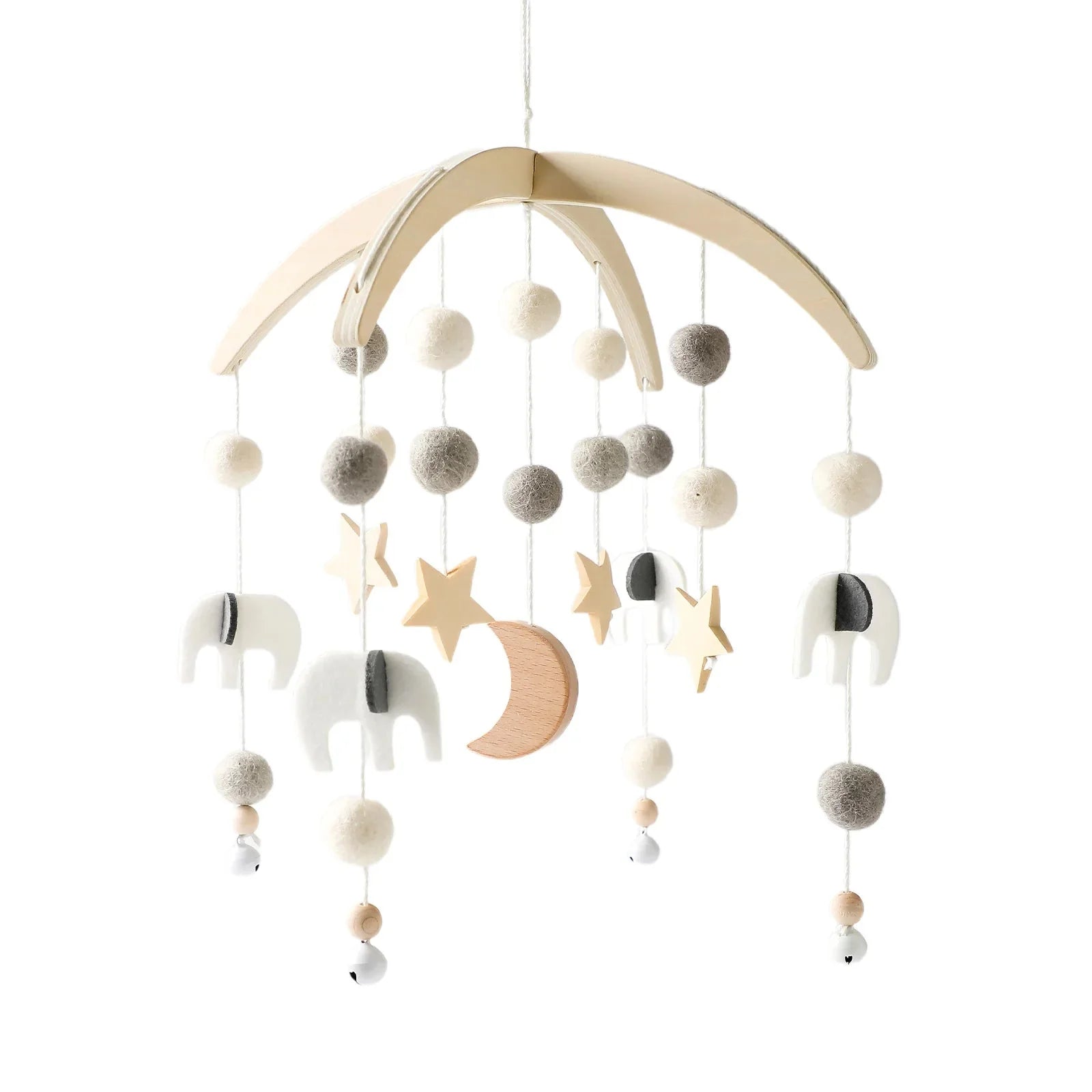 Wooden Baby Rattle Crib Mobile Holder for Newborns