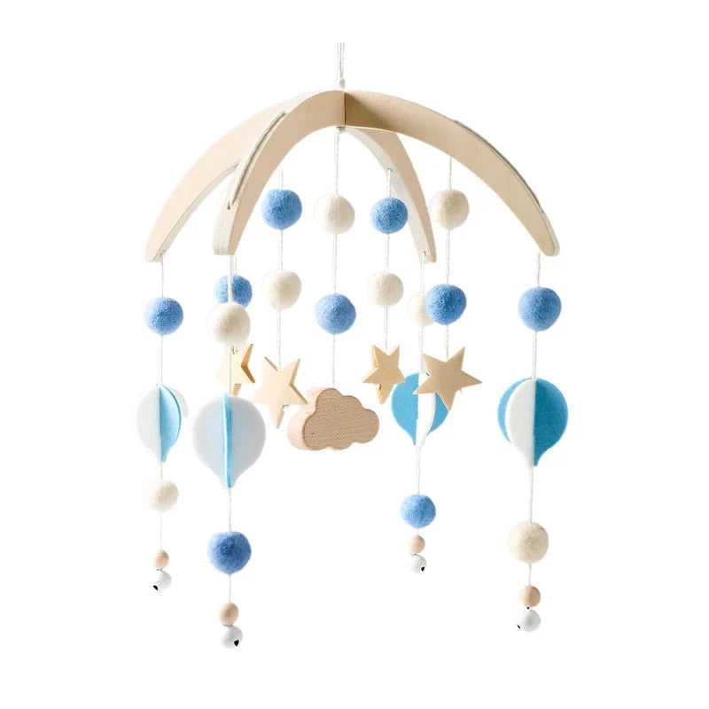 Baby Wooden Bed Bell Cartoon Rabbit Mobile