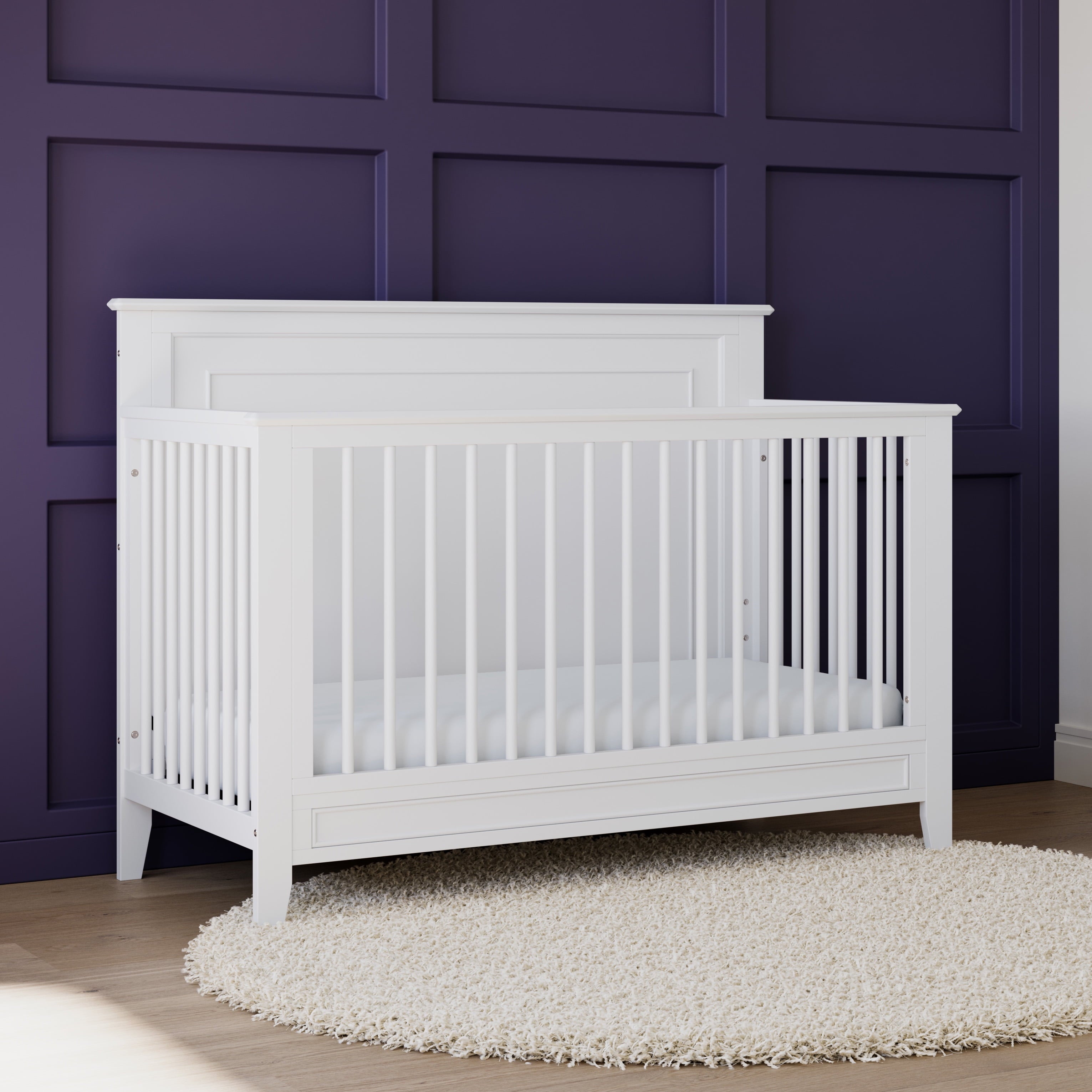Solstice 5-In-1 Convertible Baby Crib, White