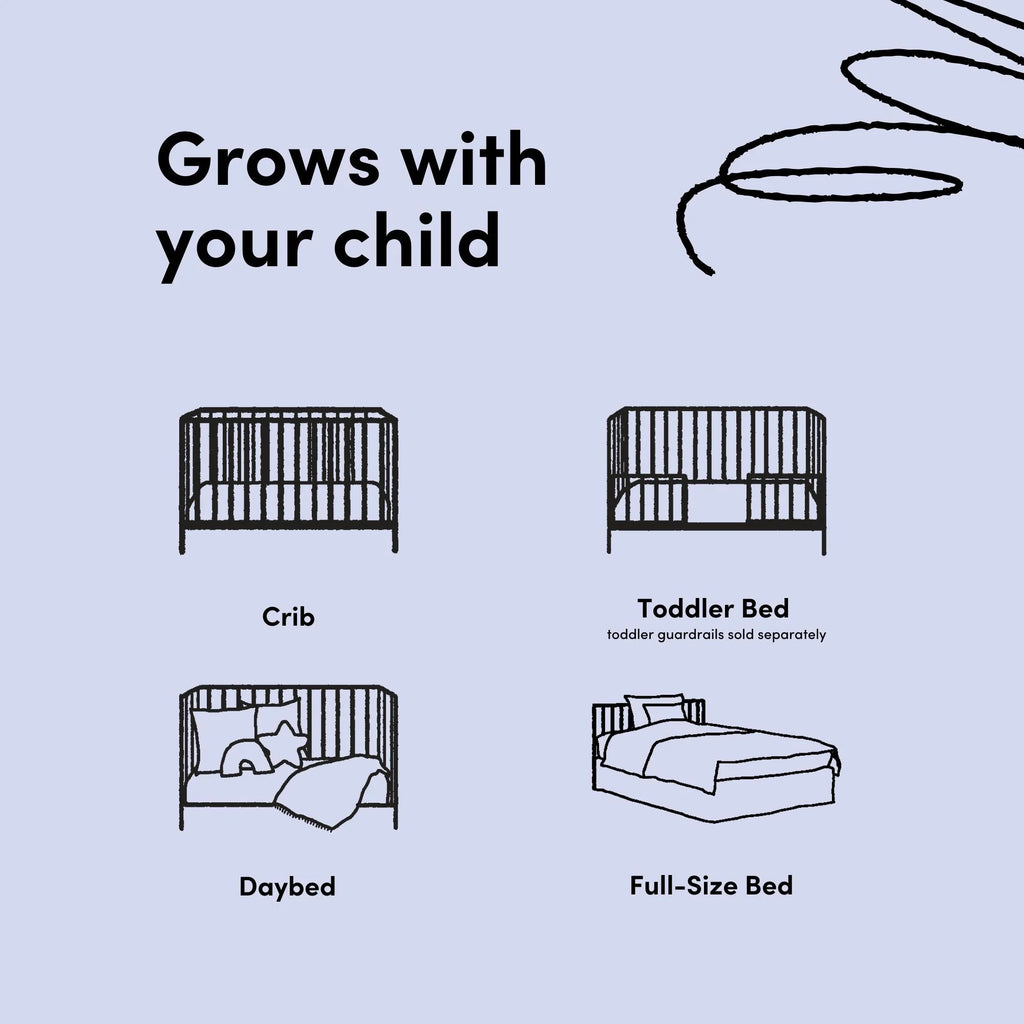 Solstice 5-In-1 Convertible Baby Crib, White